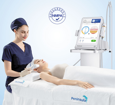Upgrade HIFU with 5 Handpiece non pain to lift face skin from dermis to SMAS
